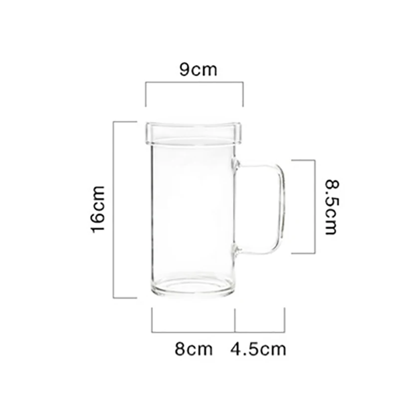 JOUDOO буквы, прозрачная стеклянная чашка для воды с крышкой, термостойкая кружка для кофе, молока, пива, высокая емкость, для дома и офиса, посуда для напитков 35 - Цвет: no letter with lid