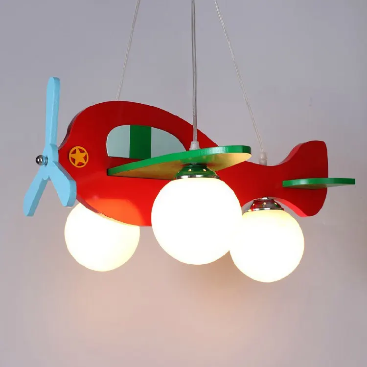 Children Model Plane Bedroom Pendant Lamps glass Lampshade Kids Lights