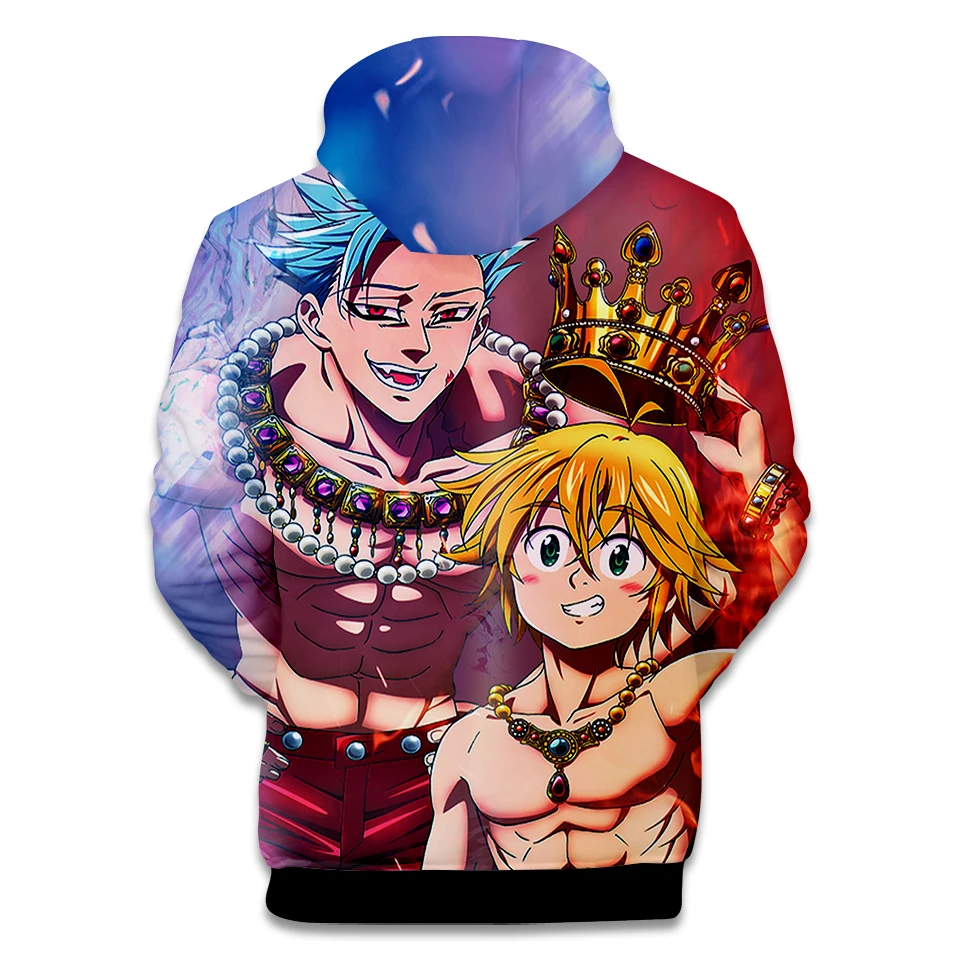 Aikooki Japan Anime Nanatsu No Taizai Men's Pullover Hoodies Men/Women The Seven Deadly Sins Sweatshirts Kawaii Cartoon Coats