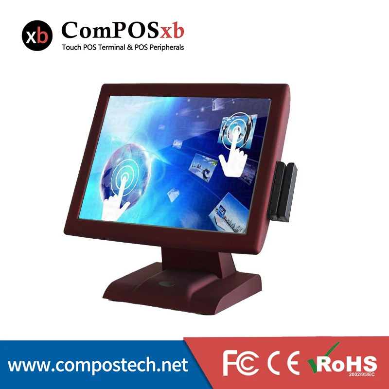 

Fashionable 15" Retail Touch Screen POS Cash Register  All In One  System  with  VFD Customer Display ,Card Reader