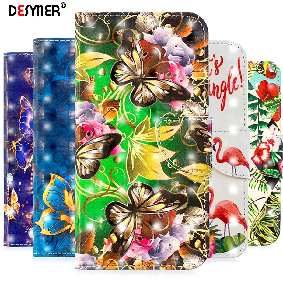 

Flip Leather Case For Samsung galaxy J4 J6 A6 A8 2018 S8 S9 Plus Prime J3 J5 2017 (EU) Cover 3D Vision Painted Wallet Phone Case