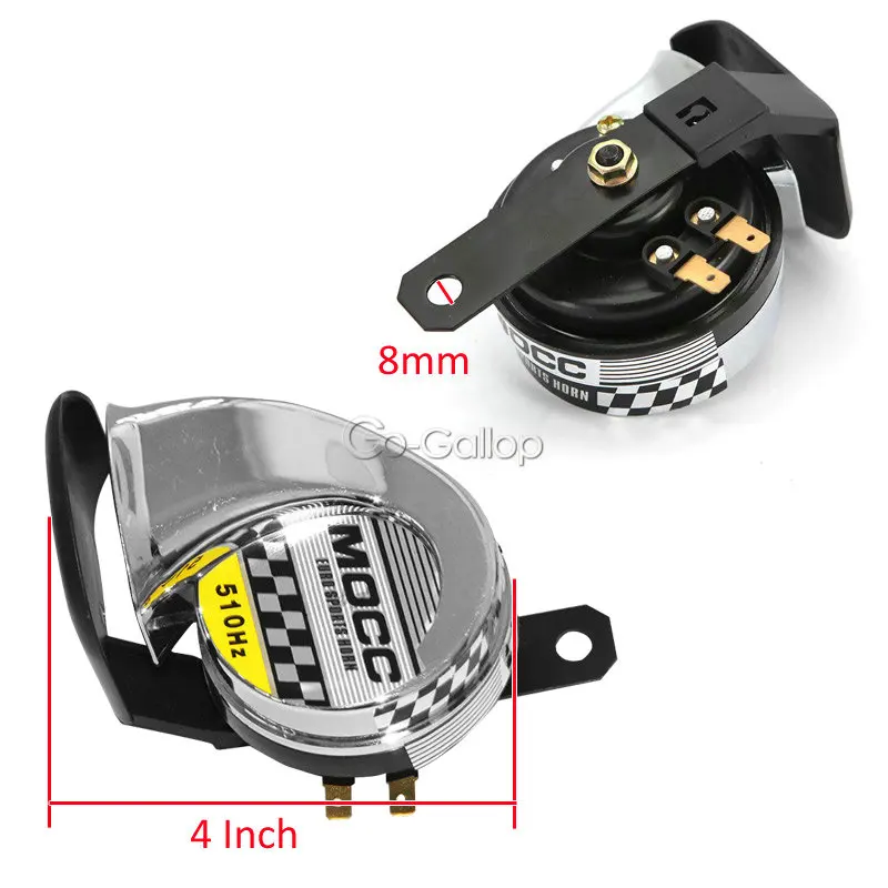 Motorcycle 510Hz Chrome Sports Horn For Honda Shadow Spirit VT750 VT1100 VT700/Yamaha V-Star XVS 650 1100 Silverado motorcycle horn