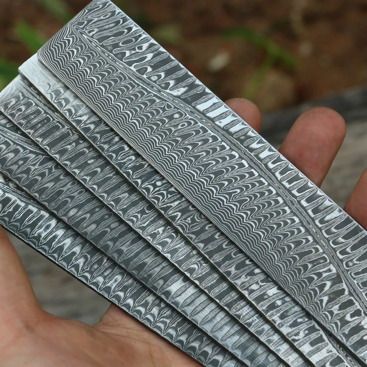 Дамасский шаблон стали DIY ручной нож стальной пластинчатый нож пустой нож эмбрион материал перо водной волны узор
