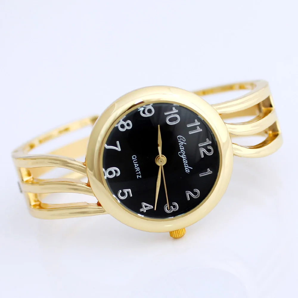 Модные женские часы, женские часы-браслет, Женские кварцевые наручные часы для женщин, женские часы, Прямая поставка - Цвет: D11 gold black