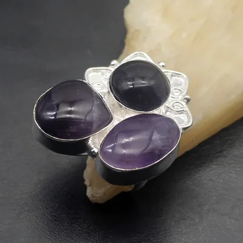 

Hermosa Multi stone Unique Charms Purple Charoite Women Jewelry Band Ring 8# NY1316