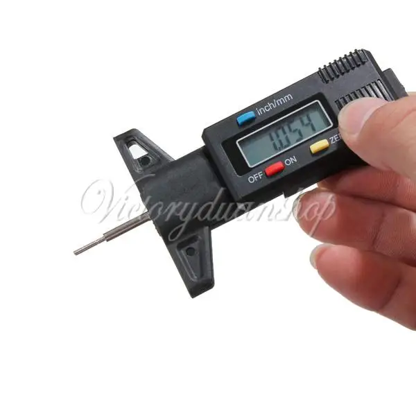 Brand New Black Precise LCD Digital Display Tread Depth Gauge Caliper Micrometer 0-25.4mm |