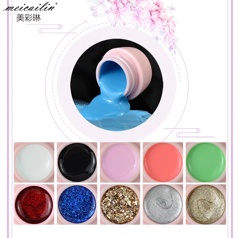 2018 1 pcs 5g UV led Painting Gel Varnish Professional Nail Paint Design DIY Oil Gel polish Lacquer Gellak 48 Pure Color Gel Lak