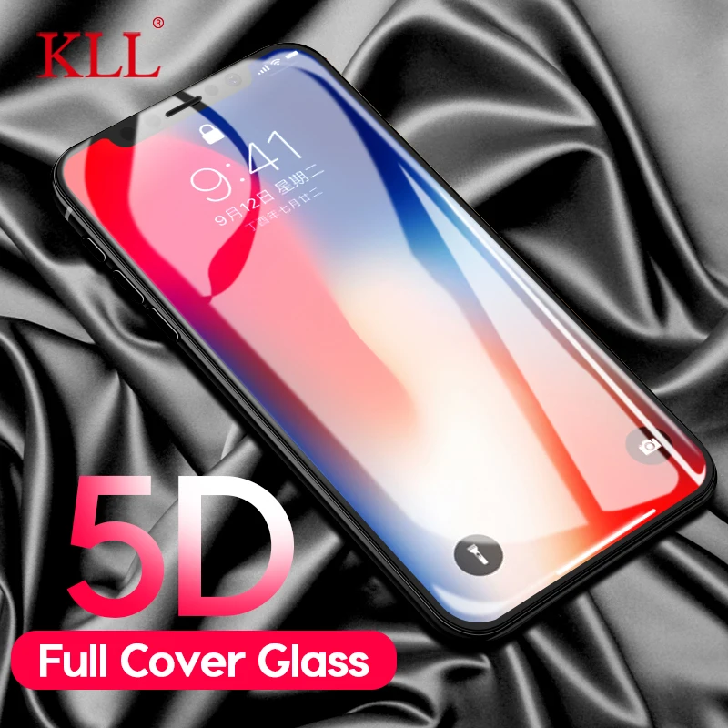 Закаленное стекло 5D с полным покрытием для iPhone 8 7 Plus (улучшенная версия 3D 4D) Защита