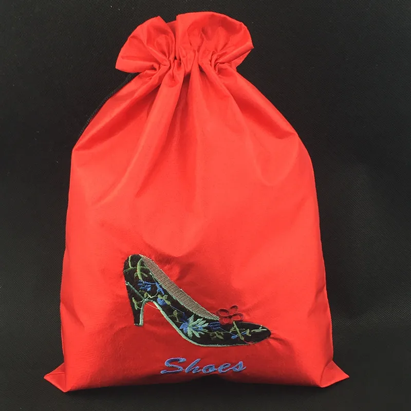 10pcs Embroidery High Heels Reusable Dust Bag For Shoes Travel Portable