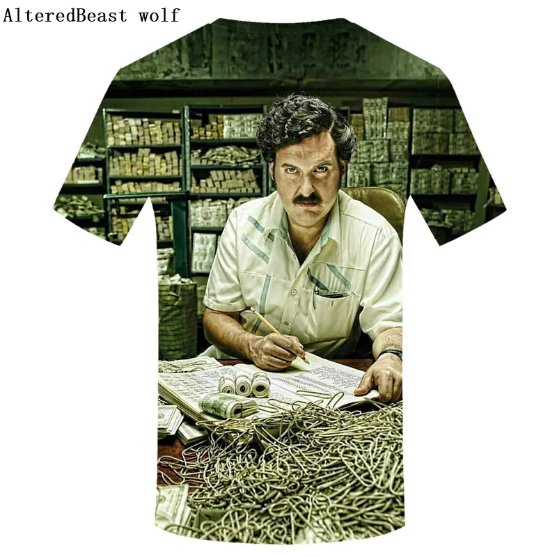 Pablo Escobar напечатаны 3d футболки мужские модные 2019 новые Смешные изготовленная на