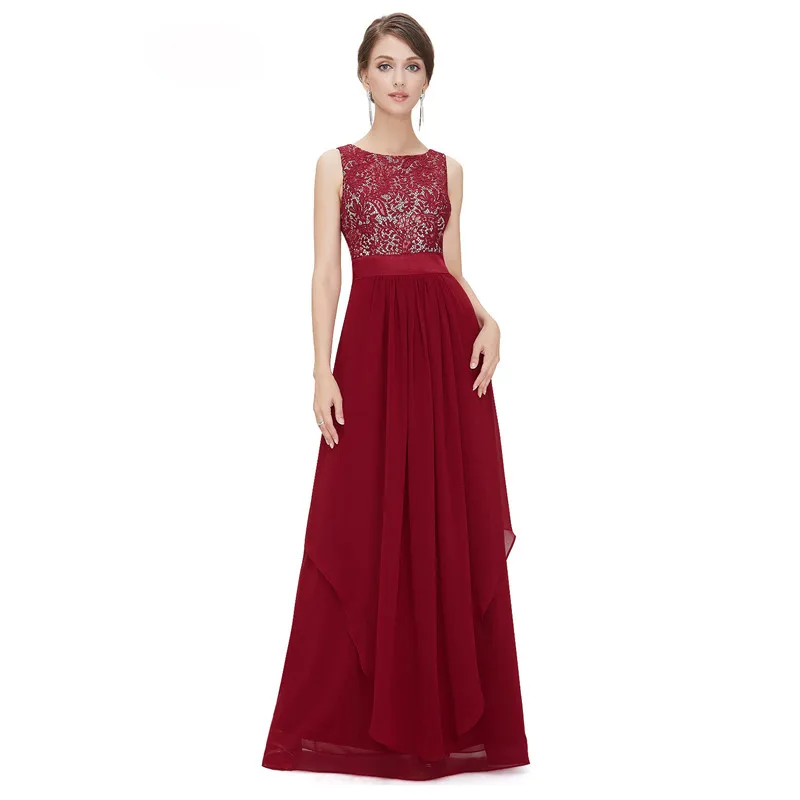 

Summer Dress Red Lace Vestidos Party Maxi Dresses 19 New Elegant Long Slim S-2XL Plus Size Sexy Floor-length Dress Feminina LR14