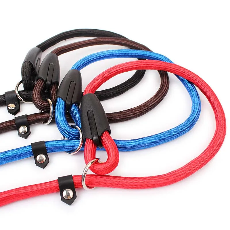 Pet Slip Lead Nylon Dog Rope Training Leash Collar Dog Whisperer Cesar Blue Red Black 0.8120cm 1.0120cm5