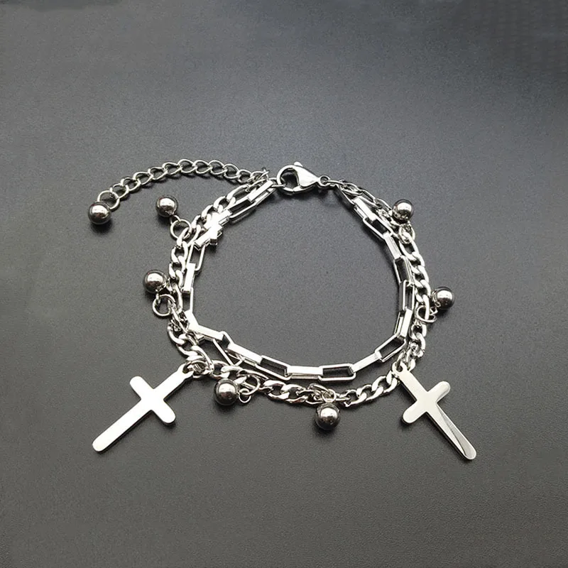 

Stainless steel new ladies bracelet cross bracelet titanium steel explosion models stainless steel jewelry hot sale