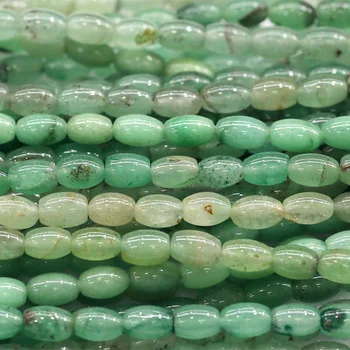 

Wholesale Natural Genuine Green Aventurine Jade Rice Shape Oval Loose Beads 4x6mm Fit Jewelry DIY Necklace or Bracelets 03838