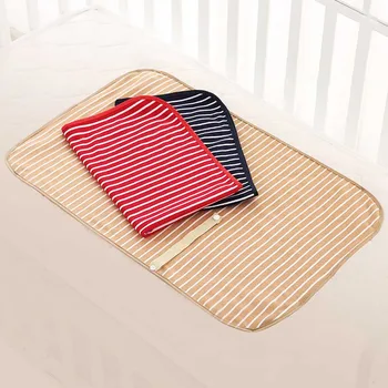 

Foldable stripe Changing mat Diaper Travel Washable Portable Baby Diaper Cover Mat kids Care Clean Cotton Hand Folding Diaper