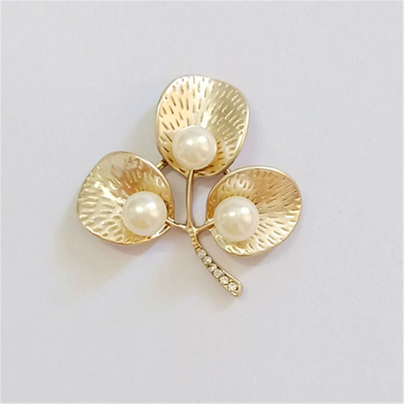 10 PCS 40*41mm DIY Accessories Metal Alloy Gold Leaves Imitation Pearl Connectors Charm For Jewelry Making | Украшения и