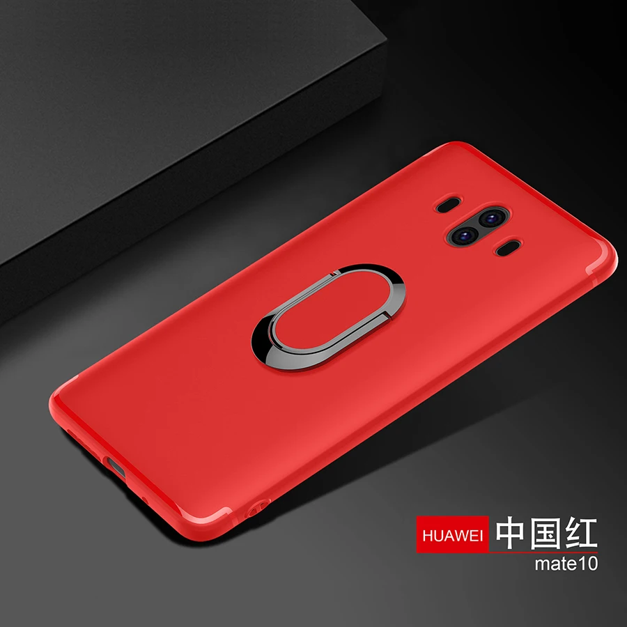 Металлический кольцевой чехол для Huawei mate 10 мягкий матовый ТПУ чехол для телефона mate 9 Pro mate 10 mate 9 9Pro 5,5 Мобильная Магнитная подставка