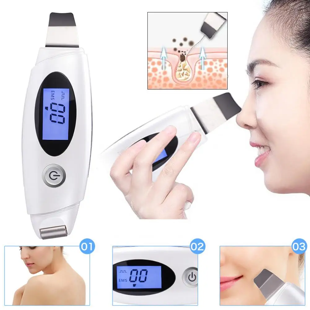 

Facial Skin Scrubber Skin Care Tool Remove Blackheads Wrinkle Removal Machine Facial Cleaner Beauty Device LCD Display