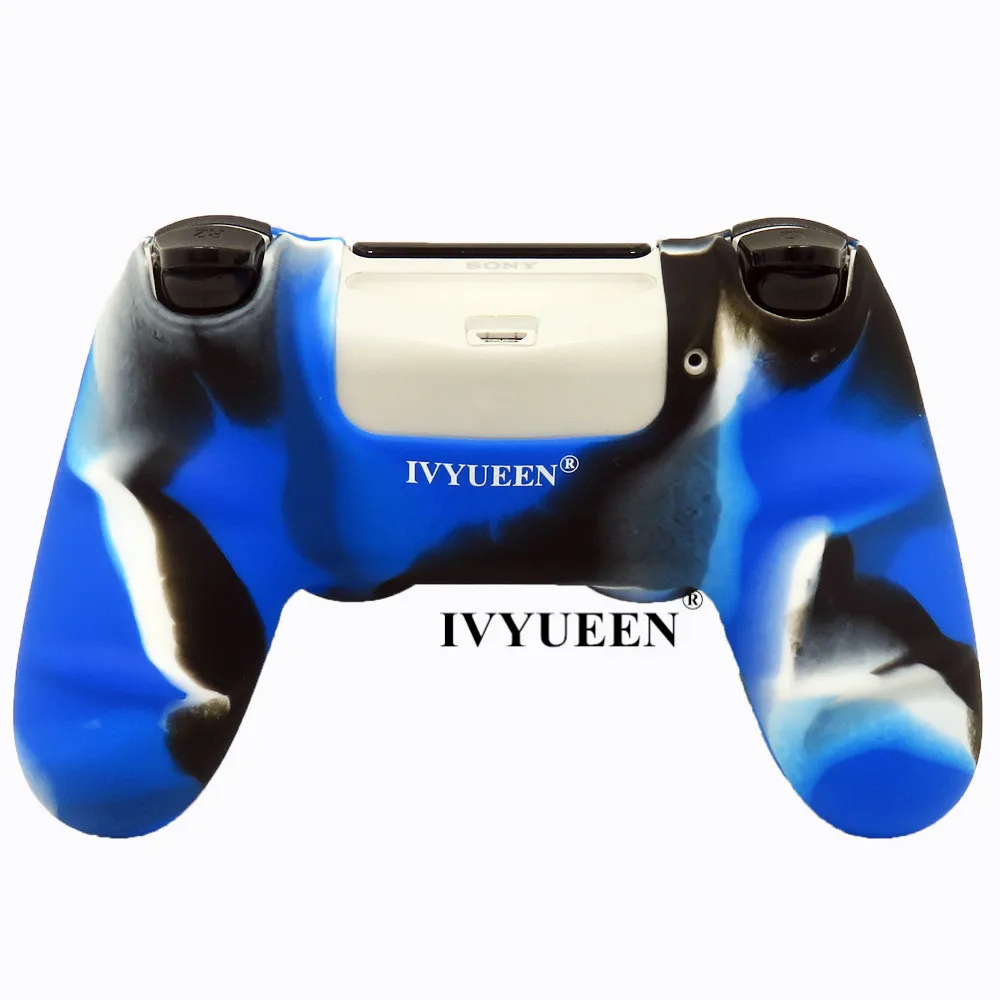 Силиконовый Противоскользящий чехол IVYUEEN для playstation 4 PS4 Pro, тонкий чехол для контроллера с рукояткой для большого пальца, колпачки для Dualshock 4