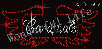 

A quality nice design hotfix rhinestone iron on transfer wings Cardinals Rhinestone Iron On Transfer