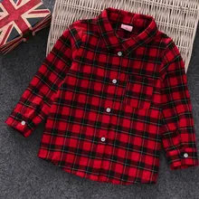 Новая рубашка для мальчиков; Модная хлопковая одежда для маленьких мальчиков; рубашки в клетку с длинными рукавами в английском стиле; модная школьная одежда для детей