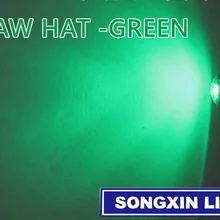 500 шт., 5 мм, прозрачные линзы, зеленый светодиодный светильник-диод, 5 мм, соломенная шляпа, ультра яркий широкоугольный светодиодный светильник, Диодная лампа через отверстие