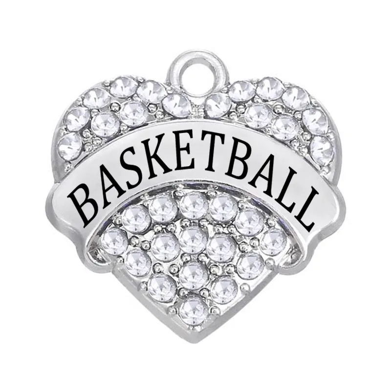 Wholesale Aliexpress Basketball Palyer Heart Crystal Name Basketball Charmin Charms from