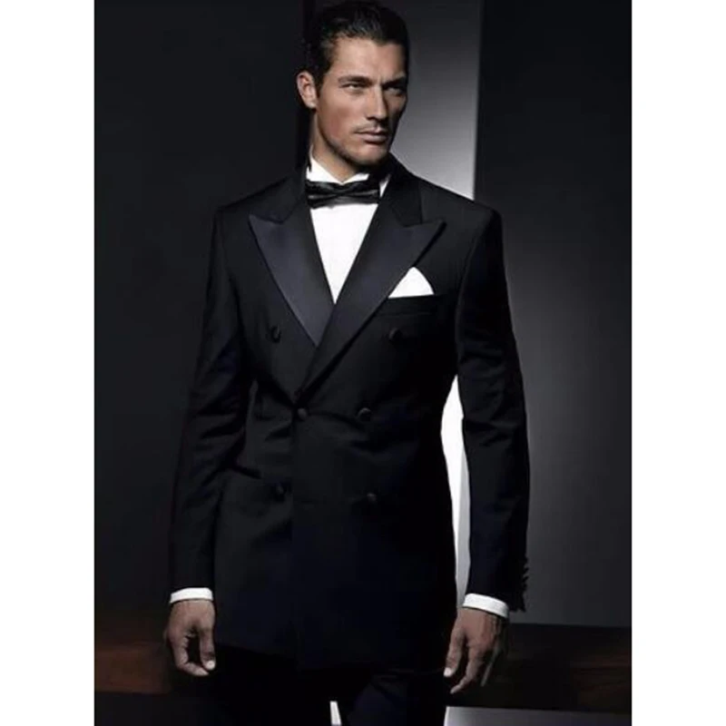 Mens Double Breasted Blazer Jackets Wedding Groomsmen Suits