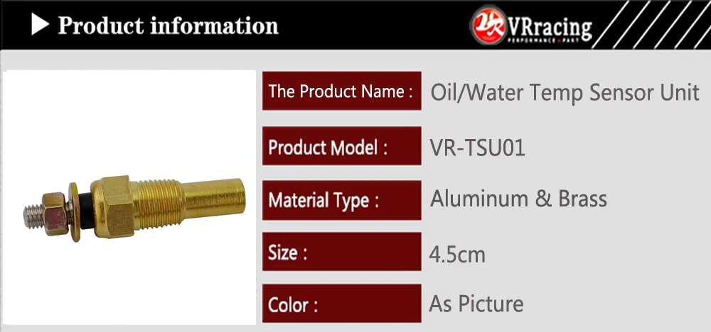 VR-12 В 1/8 NPT гоночный Автомобильный датчик температуры масла Датчик температуры воды Датчик датчика VR-TSU01