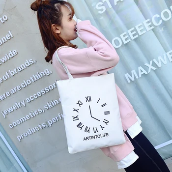 

Moon Wood Casual Women/White Handbag Summer 2019 Canvas Black Notebook Shoulder Bag for Teenage Girls Travel Tourist Mochilas