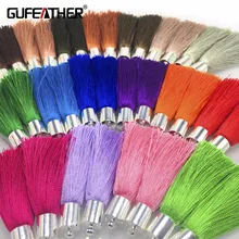 GUFEATHER L94/5 см/шелковые кисточки/ювелирные аксессуары/серебряный колпачок/Сделай сам Ювелирные изделия/изготовление аксессуаров/ручная работа/украшения/4 шт