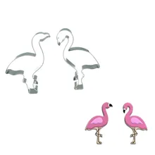 1pairTall Flamingo Shape Cake Decorating Fondant Cutter Tools Rare Animal Cake Cookie Biscuit Baking Mold