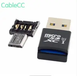 Разъем USB размера мини 3,0 для микро-sd SDXC TF кардридер с Micro USB 5pin OTG адаптер для планшета/сотового телефона Бесплатная доставка