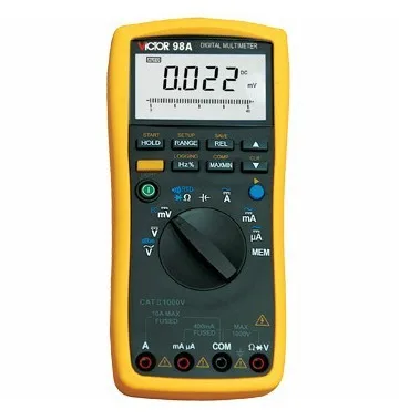 VICTOR VC98A Digital Multimeter Thermocouple K RTD PT100, anti-high voltage circuit design,Backlight,lager LCD Wholesale Tools