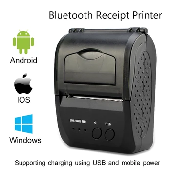 

ZJ5809 58mm Bluetooth 4.0 Thermal Printer Android iOS Mini Pocket Printer Supporting Charging Using USB And Mobile Power