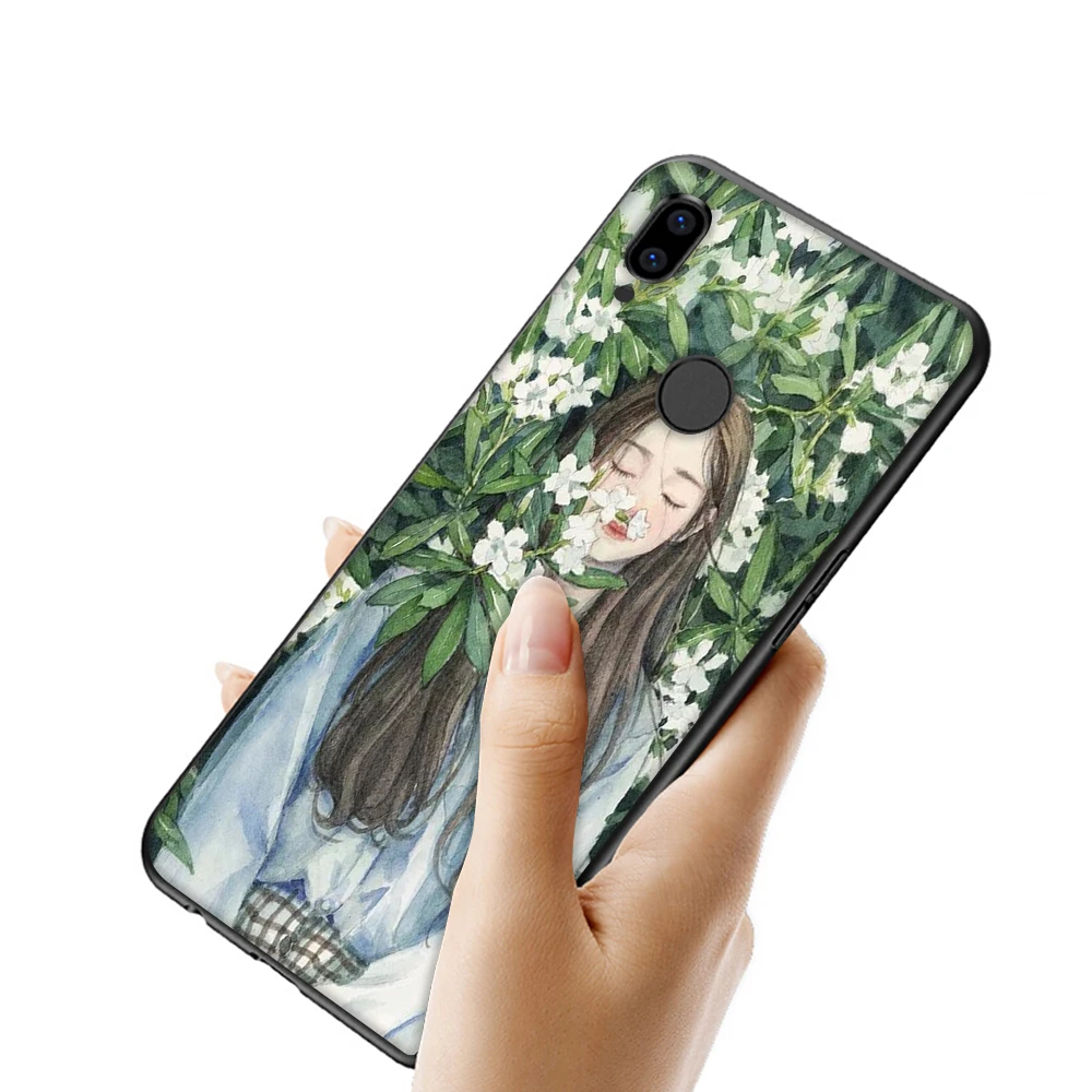 Силиконовый чехол для телефона из ТПУ с изображением девушки в цветах Xiaomi Redmi 7A 8A