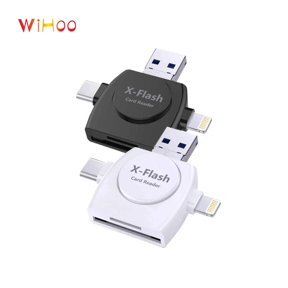 

WiHoo 3 In1 Multifunction Card Reader Micro USB SD Type C Memory Card Reader