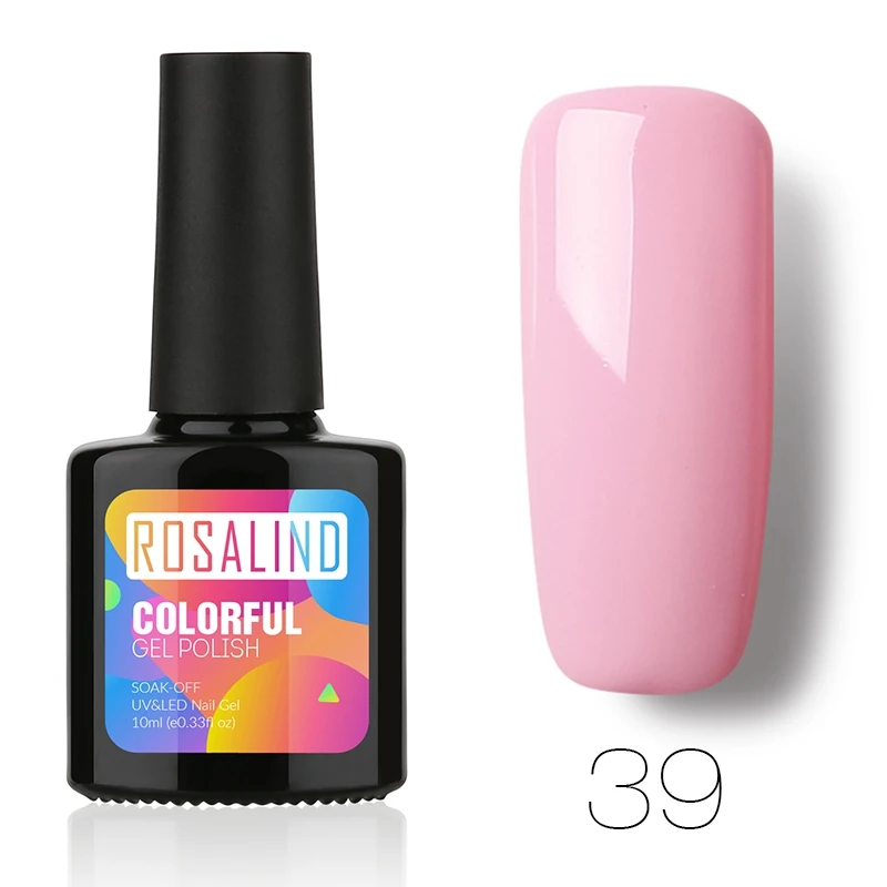 39 ROSALIND гель 1 P+ черная бутылка 10 мл чистый цвет 58 цветов 31-58 носок-офф лак гель лак для ногтей Дизайн ногтей УФ светодиодный гель - Цвет: 39