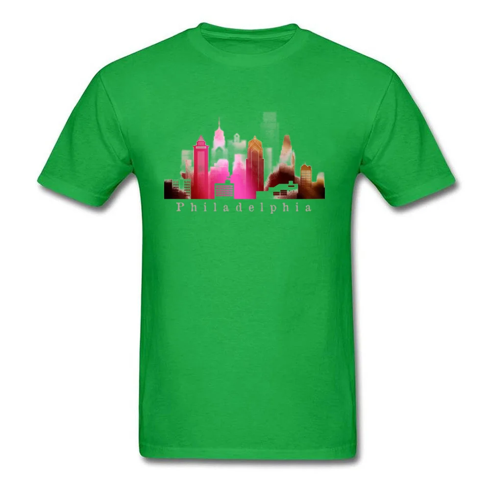 Philadelphia tee O-Neck T Shirts Summer/Autumn Tees Short Sleeve Fashion Pure Cotton Casual Tee-Shirts Europe Men Philadelphia tee green