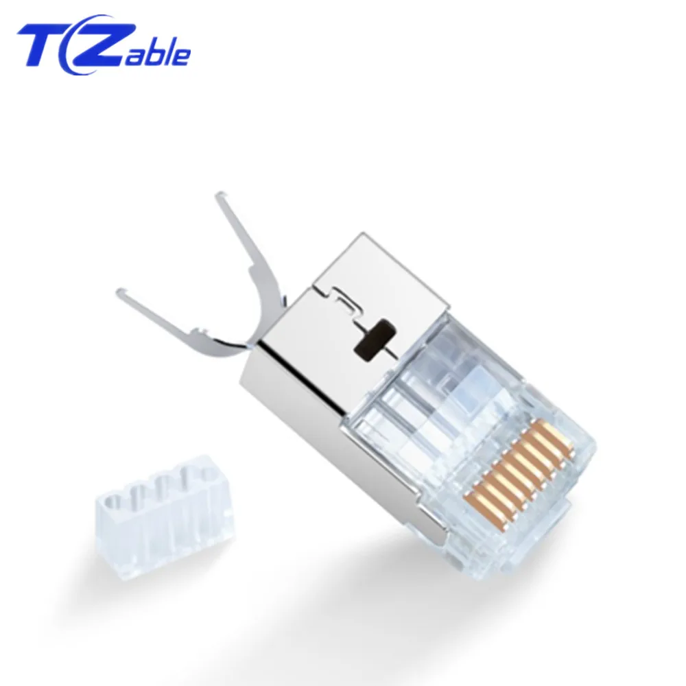 Cat6 Cat7 RJ45 разъем Ethernet адаптер 8P8C сетевой кабельный удлинитель Позолоченный Щит модульный RJ 45 разъем