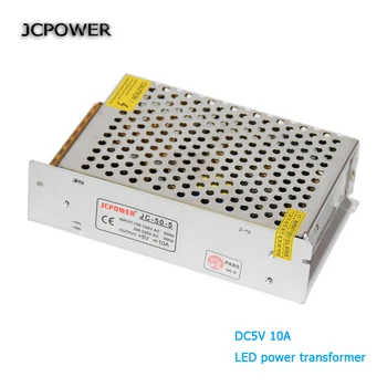

JC power LED Driver 5V 10A 50W Switching Power Supply Driver for LED Strip AC 110V 220V Input to DC5V led voltage transformer