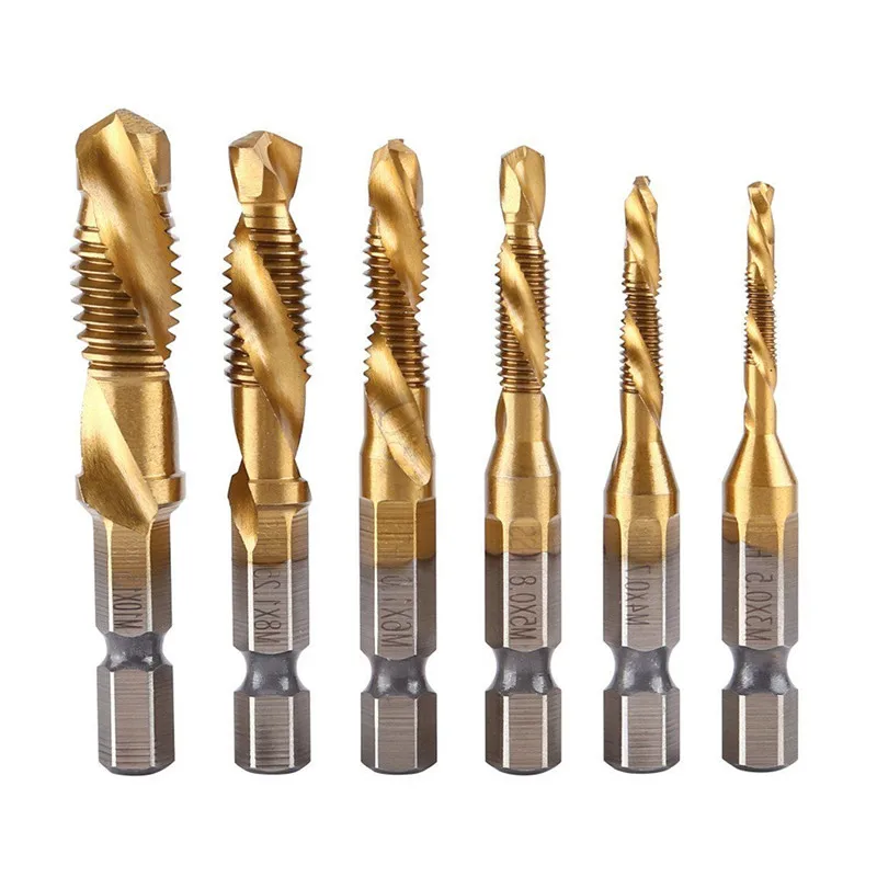 Metric Hexagonal Handle Combined Tap & Drill HSS 4341 Titanium Plating