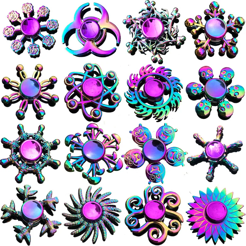 

Three-leaf colorful fingertip gyro finger inter-spiral decompression toy Hand Spinner finger gyro spinner metal