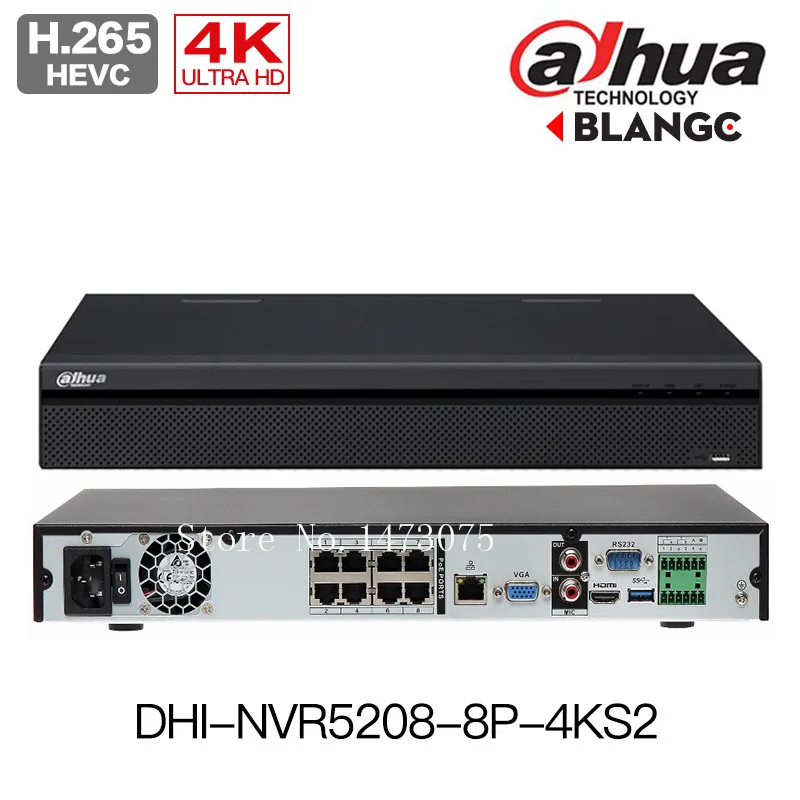 DaHua 4K H.265 POE NVR NVR5208-8P-4KS2 NVR5216-16P-4KS2 NVR5232-16P-4KS2 8/16/32 Channels H.265 12MP Network Video Recording 