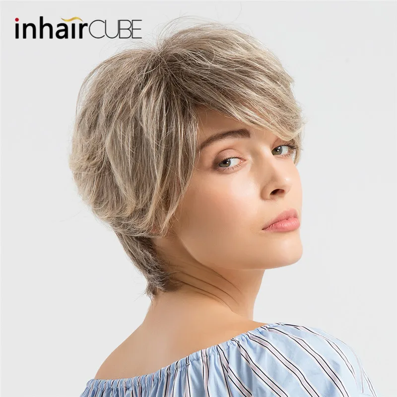 Кубические синтетические парики INHAIR натуральные волнистые короткие для женщин