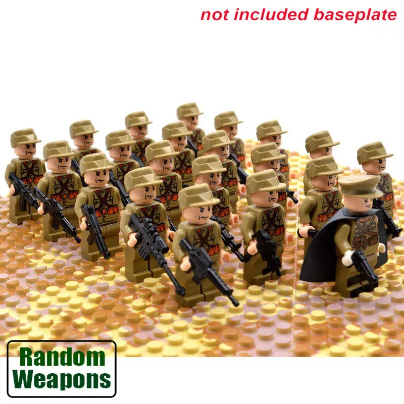 21 Pcs Soviet Soldiers USA UK Japanese Infantry Army China Army France Lego MOC