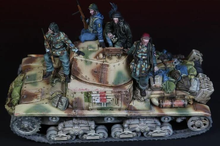 Free Shipping 1 35 Scale Unpainted Resin Figure Ww2 Italian Tan Crew Tank Not Included 4 Figures Collection Figure Model Building Kits Aliexpress