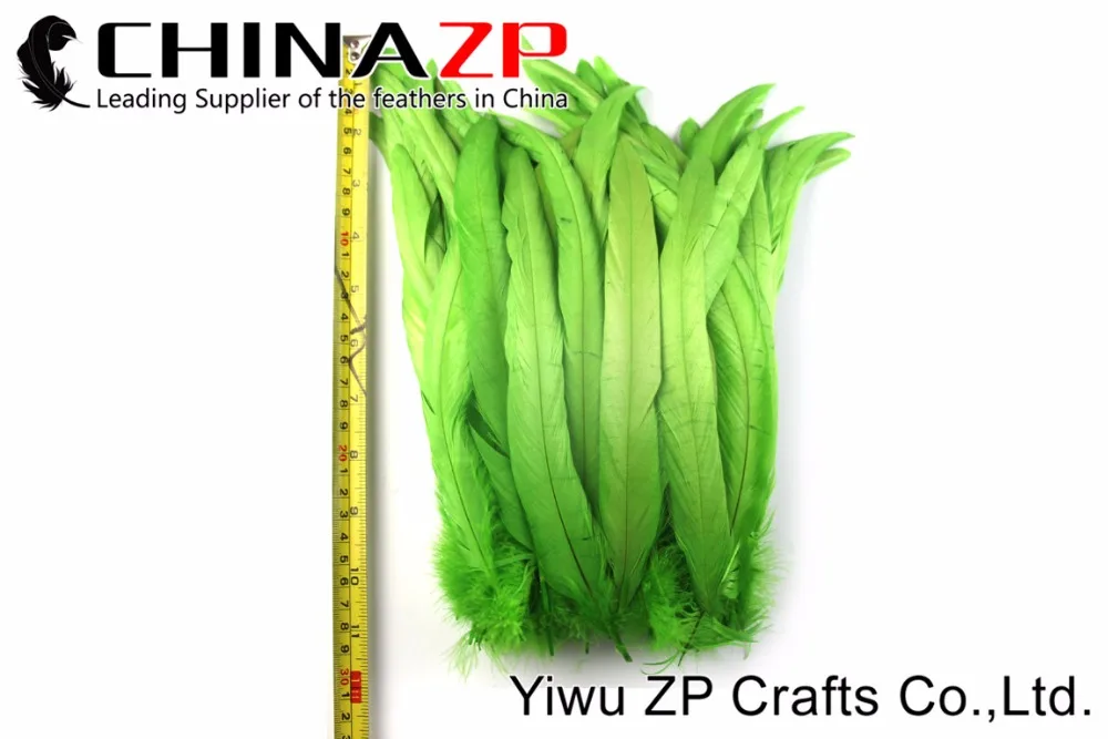 1 25~30cm cock feather Lime Green dyed (4)