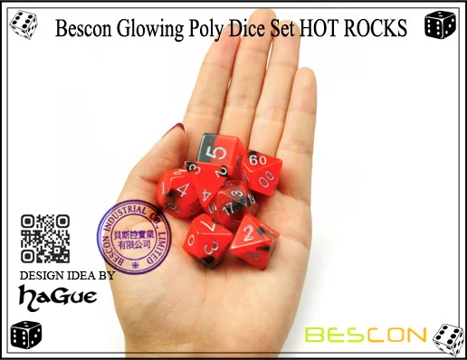Bescon Glowing Poly Dice Set HOT ROCKS-7
