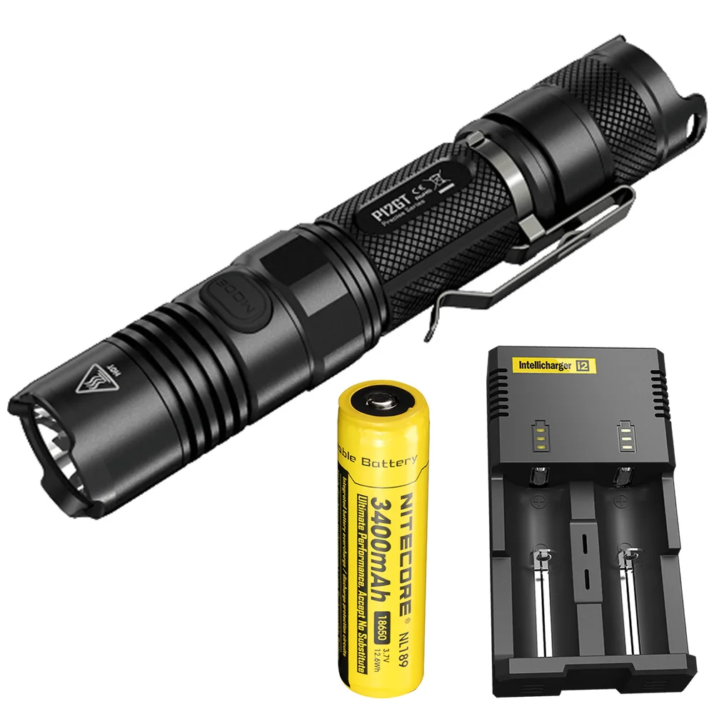 Оптовая продажа NITECORE P12GT + 18650 аккумуляторная батарея i2 зарядное устройство 1000 люменов CREE XP-L HI V3 светодиодный тактический фонарь Бесплатная